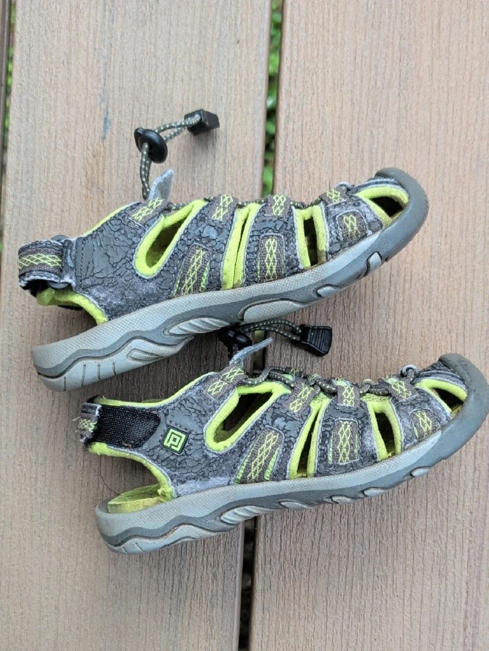 Kids Lime Green Closed-Toe Sandals